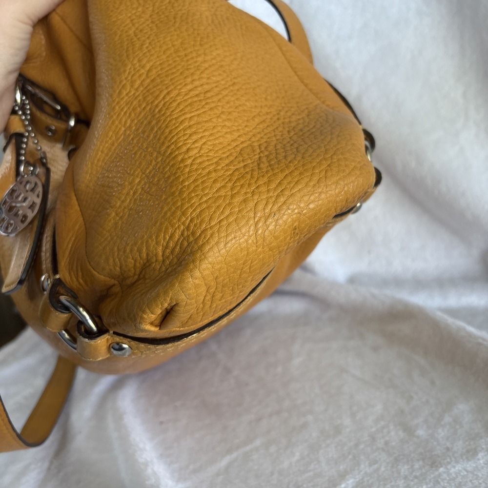 Y2K COACH Alexandra Orange Pebble Leather Convertible Shoulder Bag Charm 15273 - Picture 12 of 16